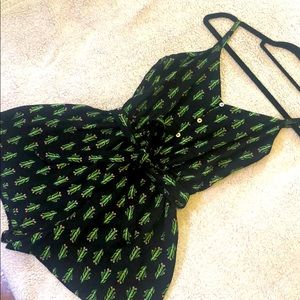 As U Wish Belted Cactus Romper